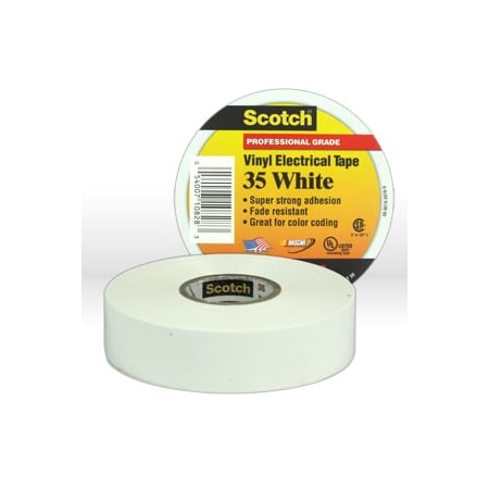 3M Electrical Tape, Scotch Electrical Tape, No 35 10828-Ba-10, White 54007-10828